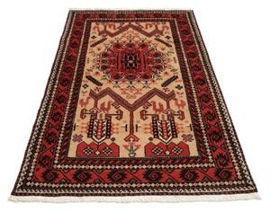 Tappeto Baluch Stilizzato Rosso Beige 115x190 Cm