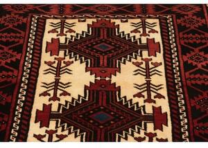 Tappeto Baluch Stilizzato Rosso Scuro Avorio 96x199 Cm