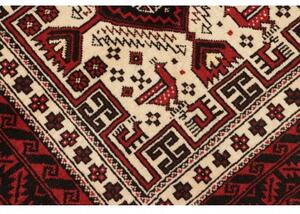 Tappeto Baluch Geometrico Rosso Scuro Avorio 100x187 Cm