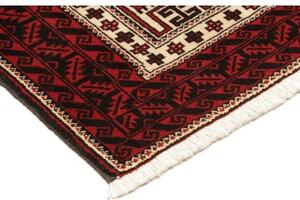 Tappeto Baluch Geometrico Rosso Scuro Avorio 100x187 Cm