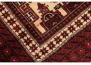 Tappeto Baluch Geometrico Rosso Bordeaux Avorio 105x184 Cm