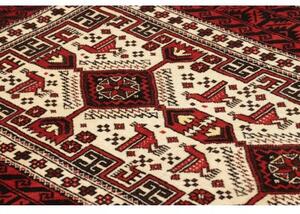 Tappeto Baluch Geometrico Rosso Scuro Avorio 100x187 Cm