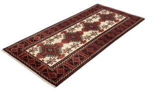 Tappeto Baluch Stilizzato Rosso Scuro Avorio 96x199 Cm