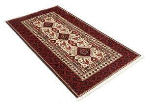 Tappeto Baluch Geometrico Rosso Scuro Avorio 100x187 Cm