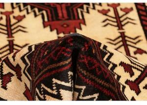 Tappeto Baluch Stilizzato Rosso Scuro Avorio 96x199 Cm