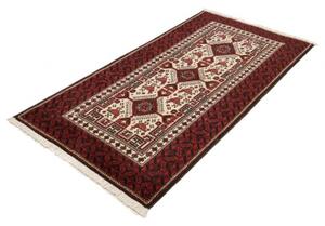 Tappeto Baluch Geometrico Rosso Scuro Avorio 100x187 Cm