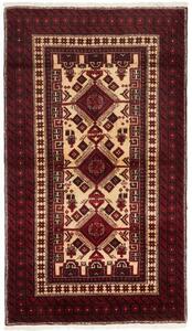 Tappeto Baluch Geometrico Rosso Bordeaux Avorio 105x184 Cm
