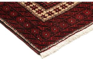 Tappeto Baluch Geometrico Rosso Bordeaux Avorio 105x184 Cm