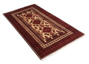 Tappeto Baluch Geometrico Rosso Bordeaux Avorio 105x184 Cm