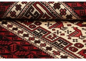 Tappeto Baluch Geometrico Rosso Scuro Avorio 100x187 Cm