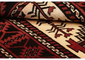 Tappeto Baluch Stilizzato Rosso Scuro Avorio 96x199 Cm
