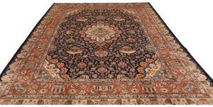 Tappeto Kashamr Zirkhaki Medaglione Floreale Blu Notte Mattone 248x346 Cm