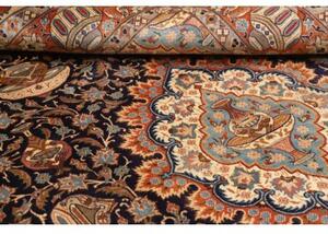Tappeto Kashamr Zirkhaki Medaglione Floreale Blu Notte Mattone 248x346 Cm