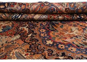 Tappeto Kashamr Zirkhaki Figurativo Blu Scuro Rosso Mattone 294x385 Cm