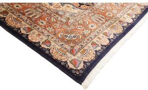 Tappeto Kashamr Zirkhaki Medaglione Floreale Blu Notte Mattone 248x346 Cm