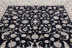 Tappeto Nain 6la Floreale Blu Scuro Avorio Quadrato 254x250 Cm