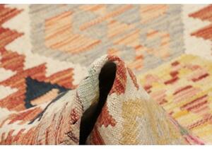 Tappeto Kilim Geometrico Beige Rosso 124x181 Cm