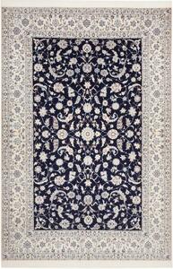 Tappeto Nain 6la Medaglione Floreale Blu Scuro Avorio 207x308 Cm