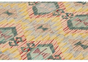 Tappeto Kilim Geometrico Beige Azzurro 121x181 Cm