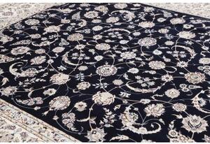 Tappeto Nain 6la Floreale Blu Scuro Avorio 256x309 Cm