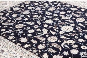 Tappeto Nain 6la Medaglione Floreale Blu Scuro Avorio 207x308 Cm
