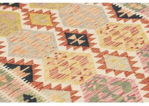 Tappeto Kilim Geometrico Beige Rosso 124x181 Cm