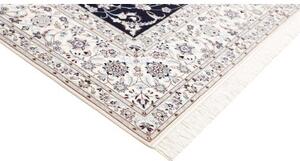 Tappeto Nain 6la Medaglione Floreale Blu Scuro Avorio 207x308 Cm