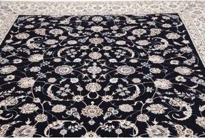 Tappeto Nain 6la Floreale Blu Scuro Avorio 256x309 Cm
