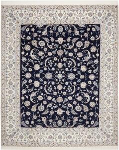 Tappeto Nain 6la Floreale Blu Scuro Avorio 256x309 Cm
