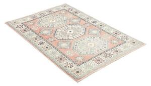 Tappeto Kazak Stilizzato Rosa Antico Celeste 98x143 Cm