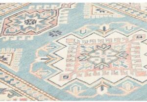 Tappeto Kazak Stilizzato Azzurro Avorio 100x156 Cm