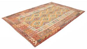 Tappeto Kilim Geometrico Rosso Beige 203x299 Cm
