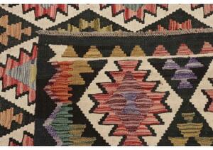 Tappeto Kilim Geometrico Multicolore Nero 224x299 Cm