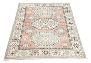 Tappeto Kazak Stilizzato Rosa Antico Celeste 98x143 Cm