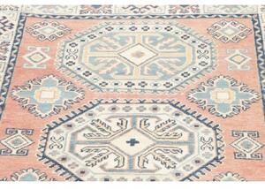 Tappeto Kazak Stilizzato Rosa Antico Celeste 98x143 Cm