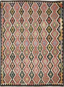 Tappeto Kilim Geometrico Multicolore Nero 224x299 Cm
