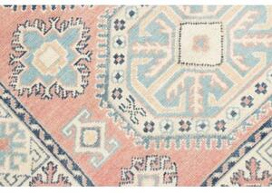Tappeto Kazak Stilizzato Rosa Antico Celeste 98x143 Cm