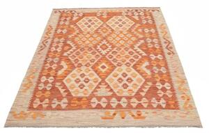 Tappeto Kilim Stilizzato Arancione Beige 149x195 Cm