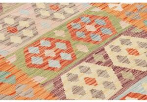 Tappeto Kilim Geometrico Arancione Beige 124x183 Cm