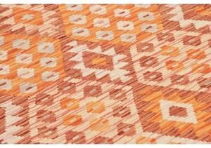 Tappeto Kilim Stilizzato Arancione Beige 149x195 Cm