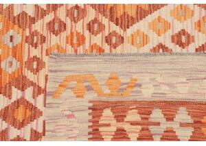 Tappeto Kilim Stilizzato Arancione Beige 149x195 Cm