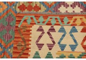 Tappeto Kilim Geometrico Arancione Multicolore 201x291 Cm