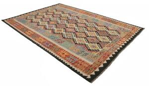 Tappeto Kilim Geometrico Rosso Blu 204x302 Cm