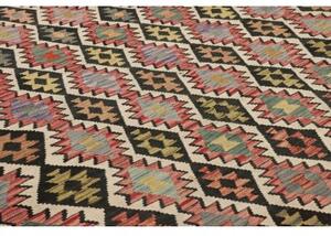 Tappeto Kilim Geometrico Multicolore Nero 224x299 Cm