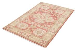 Tappeto Kazak Geometrico Rosa Antico Avorio 100x145 Cm