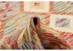 Tappeto Kilim Geometrico Rosso Mattone Beige 211x297 Cm