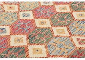 Tappeto Kilim Geometrico Rosso Mattone Beige 211x297 Cm