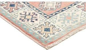 Tappeto Kazak Stilizzato Rosa Antico Celeste 98x143 Cm