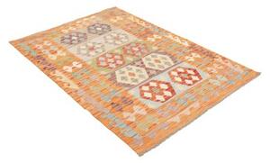 Tappeto Kilim Geometrico Arancione Beige 124x183 Cm