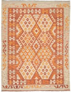 Tappeto Kilim Stilizzato Arancione Beige 149x195 Cm